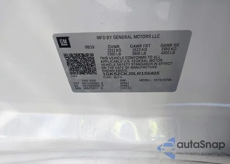 2020 GMC Yukon 4Wd Denali z USA, uszkodzony, nr VIN 1GKS2CKJ0LR155405